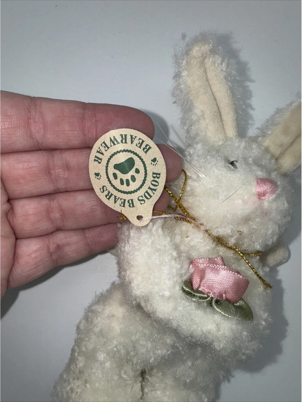 BOYDS BEARS PLUSH ORNAMENT ANGEL BUNNY CELESTE 1994 JOINTED EASTER